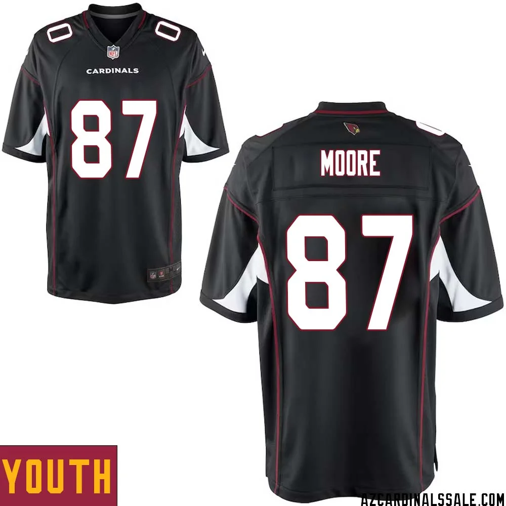 Rob Moore No 87 Arizona Cardinals Black Alternate Game Jersey Cardinal for Youth 1