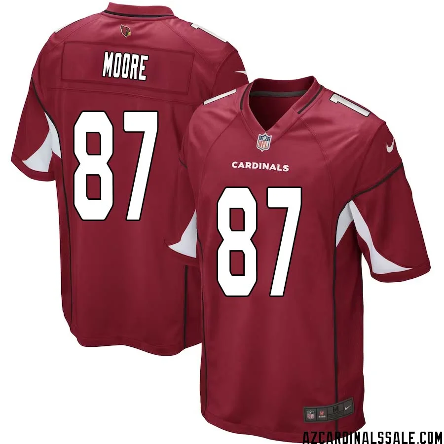 Rob Moore No 87 Arizona Cardinals Home Game Jersey Cardinal for Men