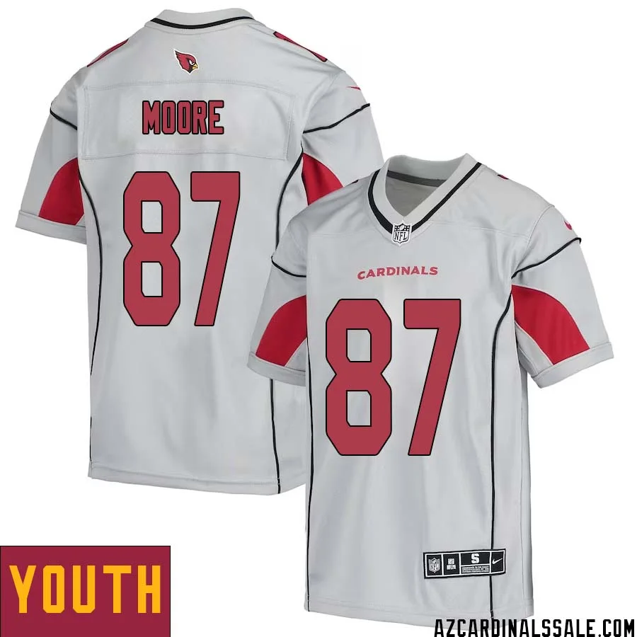 Rob Moore No 87 Youth Silver Arizona Cardinals Inverted Legend Jersey