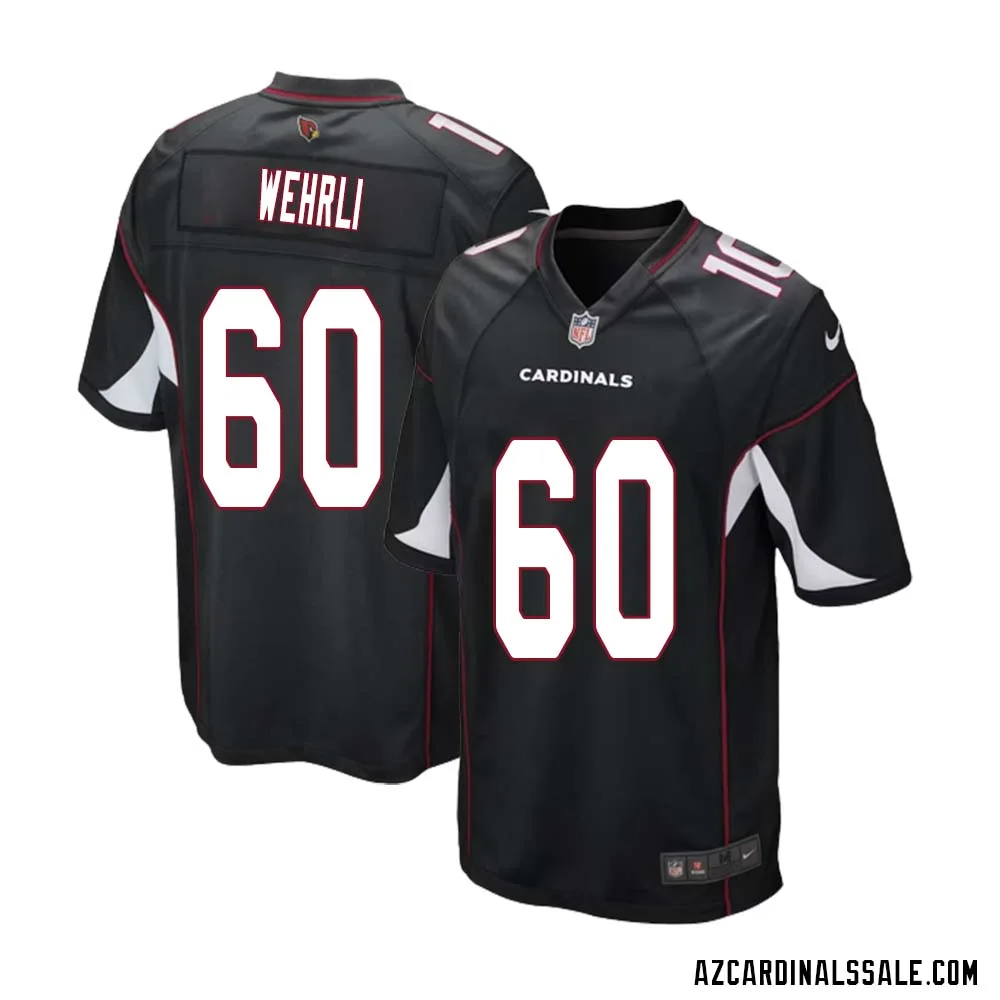 Roger Wehrli No 60 Arizona Cardinals Black Alternate Game Jersey Cardinal for Men 1