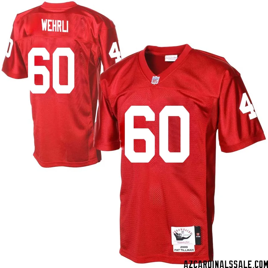 Roger Wehrli No 60 Men Arizona Cardinals Mitchell Ness Cardinal Authentic Throwback Jersey 1