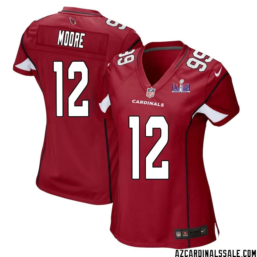Rondale Moore No 12 Arizona Cardinals Super Bowl LVIII Home Game Jersey Cardinal for Women