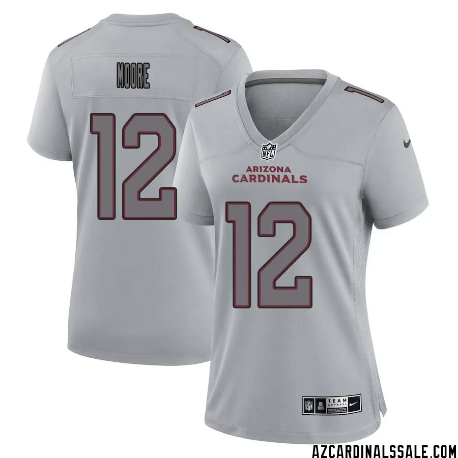 Rondale Moore No 12 Women Arizona Cardinals Gray Atmosphere Fashion Game Jersey