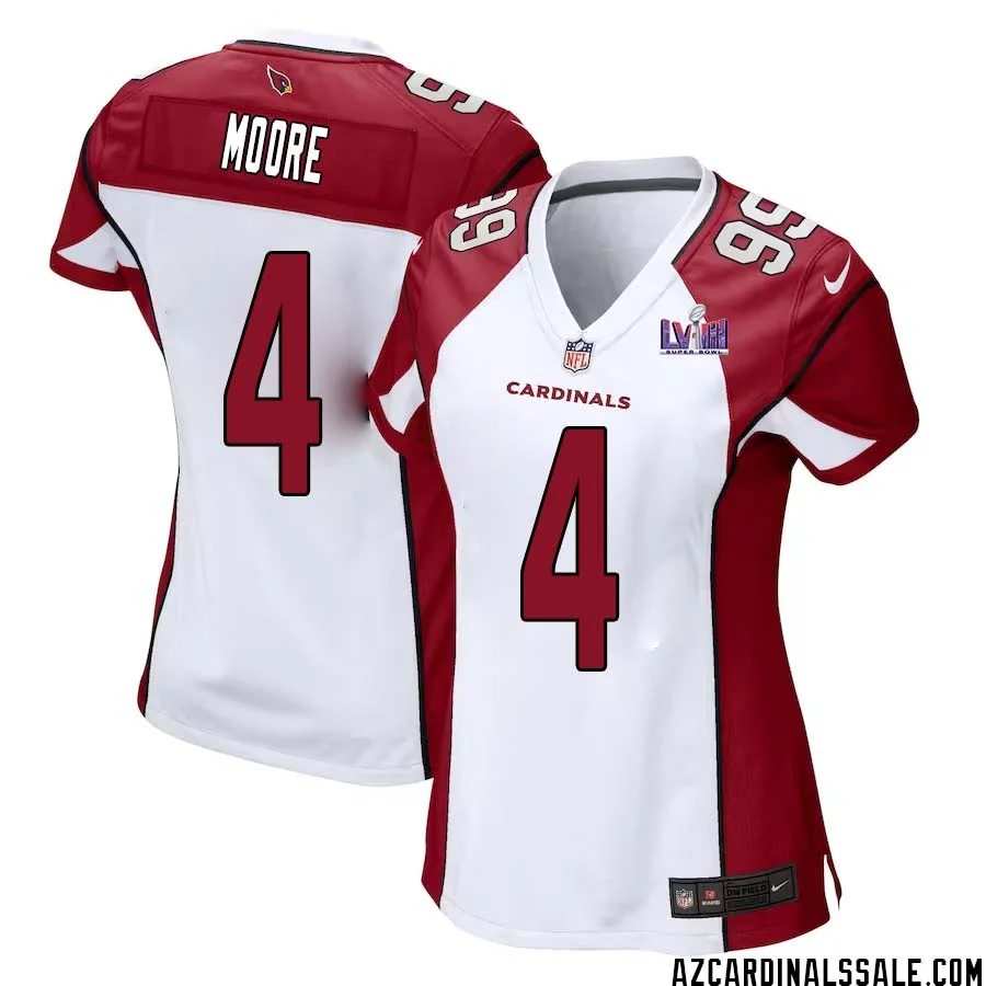 Rondale Moore No 4 Arizona Cardinals Super Bowl LVIII Away Game Jersey Cardinal for Women