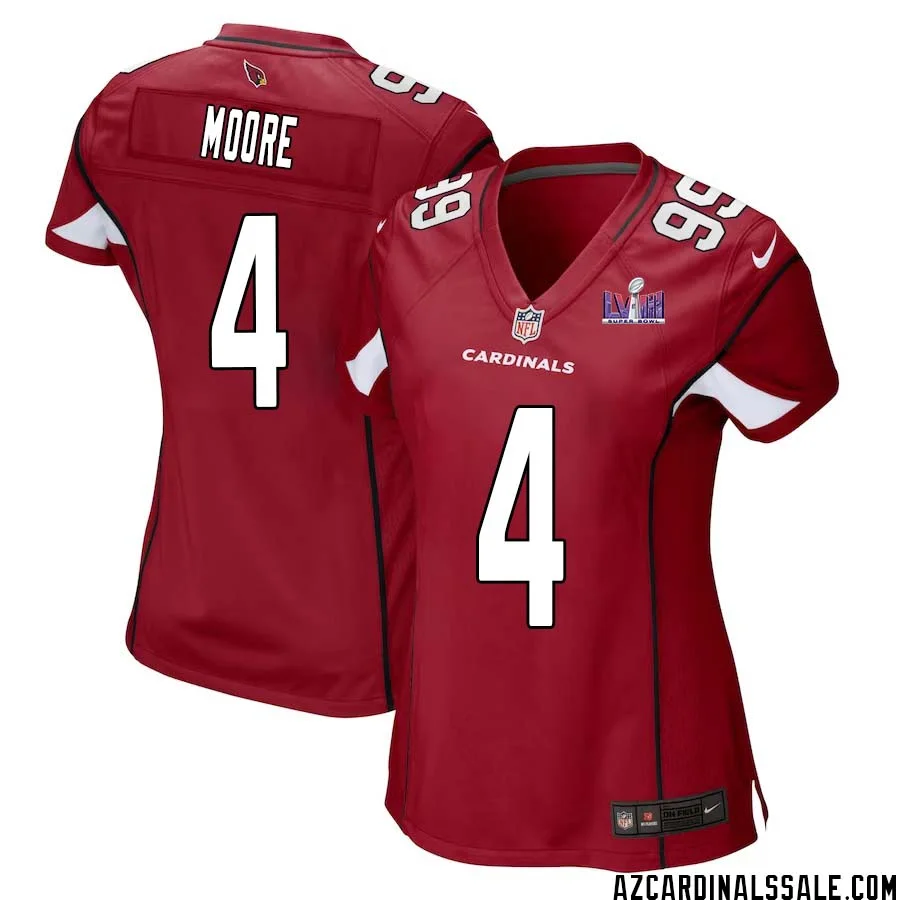 Rondale Moore No 4 Arizona Cardinals Super Bowl LVIII Home Game Jersey Cardinal for Women