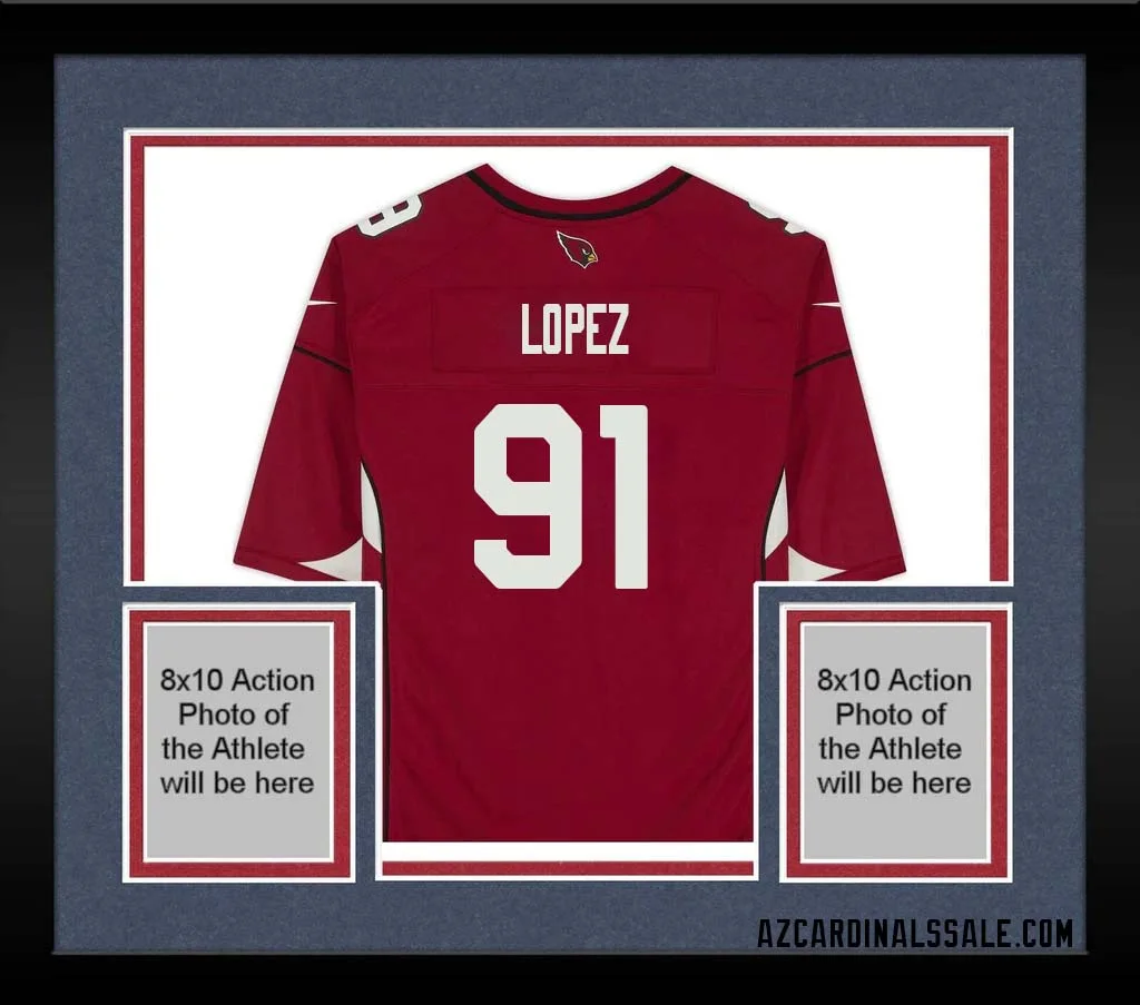 Roy Lopez No 91 Arizona Cardinals Autographed Red Game Jersey 1