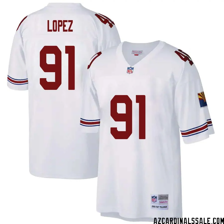 Roy Lopez No 91 Arizona Cardinals Mitchell Ness Big Tall 2000 Retired Player Replica Jersey White 1