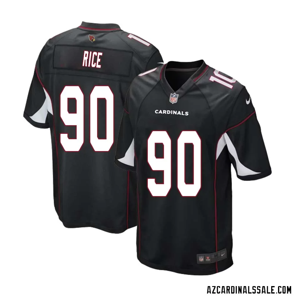 Simeon Rice No 90 Arizona Cardinals Black Alternate Game Jersey Cardinal for Men