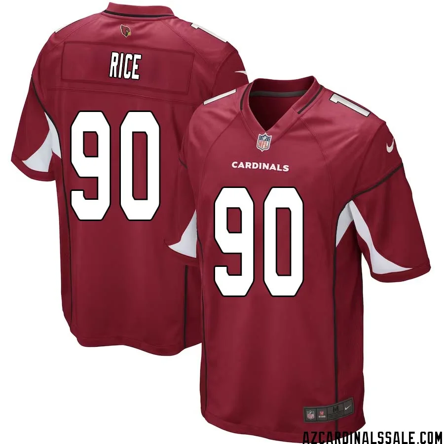 Simeon Rice No 90 Arizona Cardinals Home Game Jersey Cardinal for Men 1