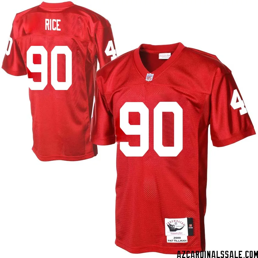 Simeon Rice No 90 Men Arizona Cardinals Mitchell Ness Cardinal Authentic Throwback Jersey