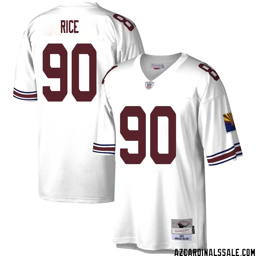 Simeon Rice No 90 Men Mitchell Ness White Arizona Cardinals Legacy Replica Jersey