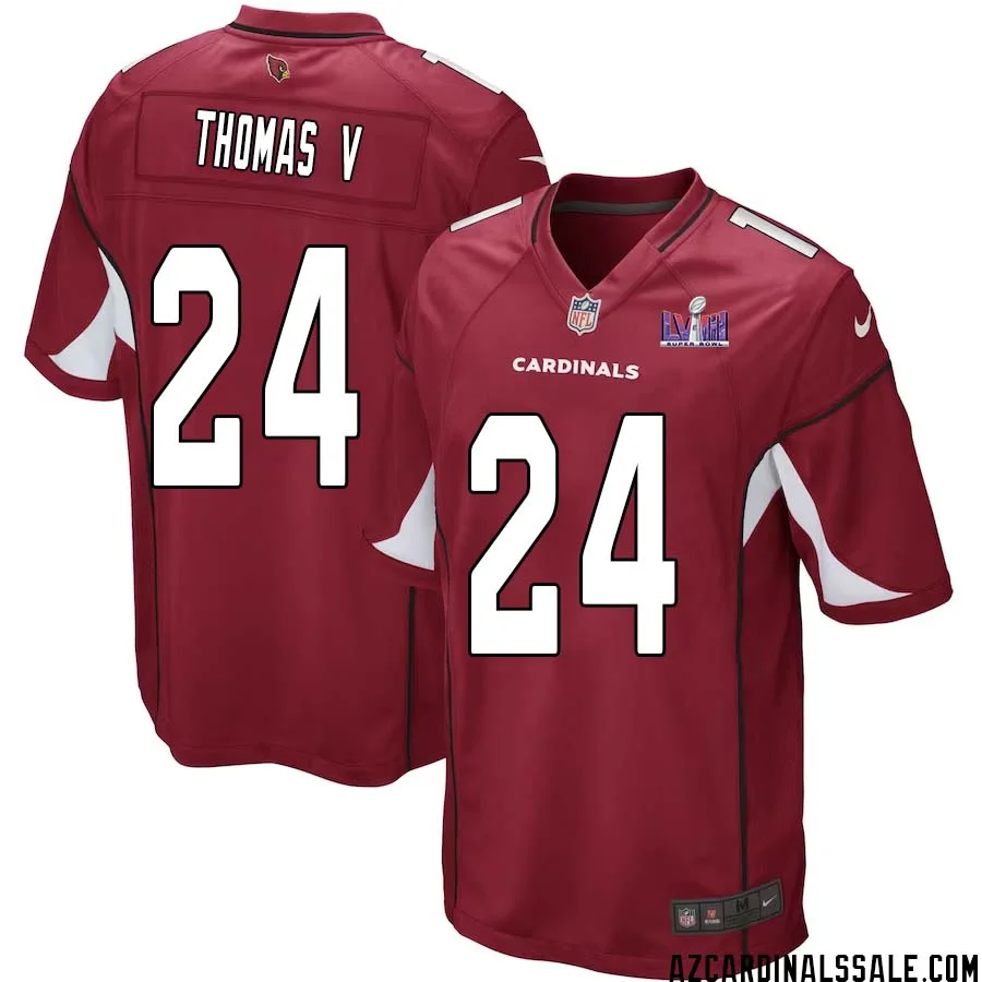 Starling Thomas V No 24 Arizona Cardinals Super Bowl LVIII Home Game Jersey Cardinal for Men 1