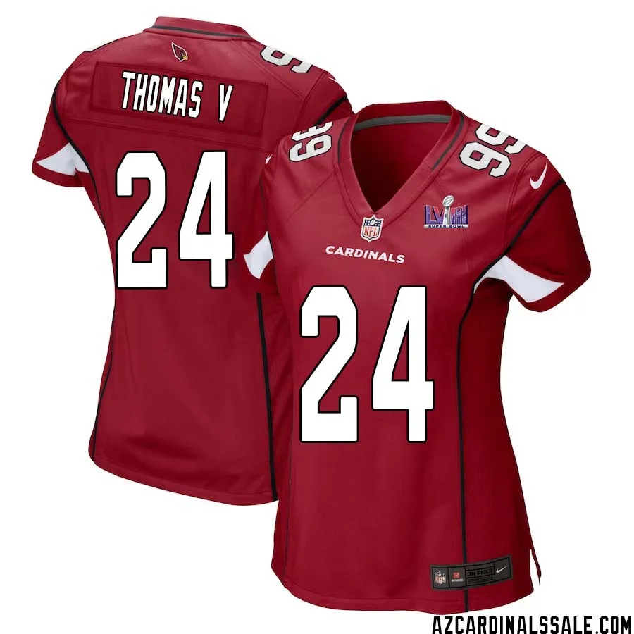 Starling Thomas V No 24 Arizona Cardinals Super Bowl LVIII Home Game Jersey Cardinal for Women