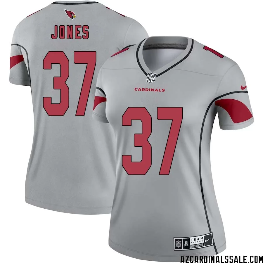 Tony Jones No 37 Women Silver Arizona Cardinals Inverted Legend Jersey 1