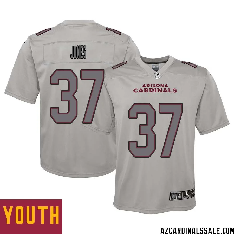 Tony Jones No 37 Youth Arizona Cardinals Gray Atmosphere Fashion Game Jersey 1
