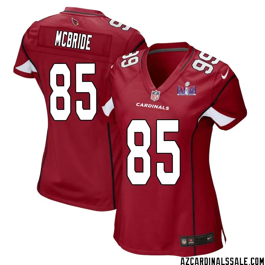 Trey McBride No 85 Arizona Cardinals Super Bowl LVIII Home Game Jersey Cardinal for Women