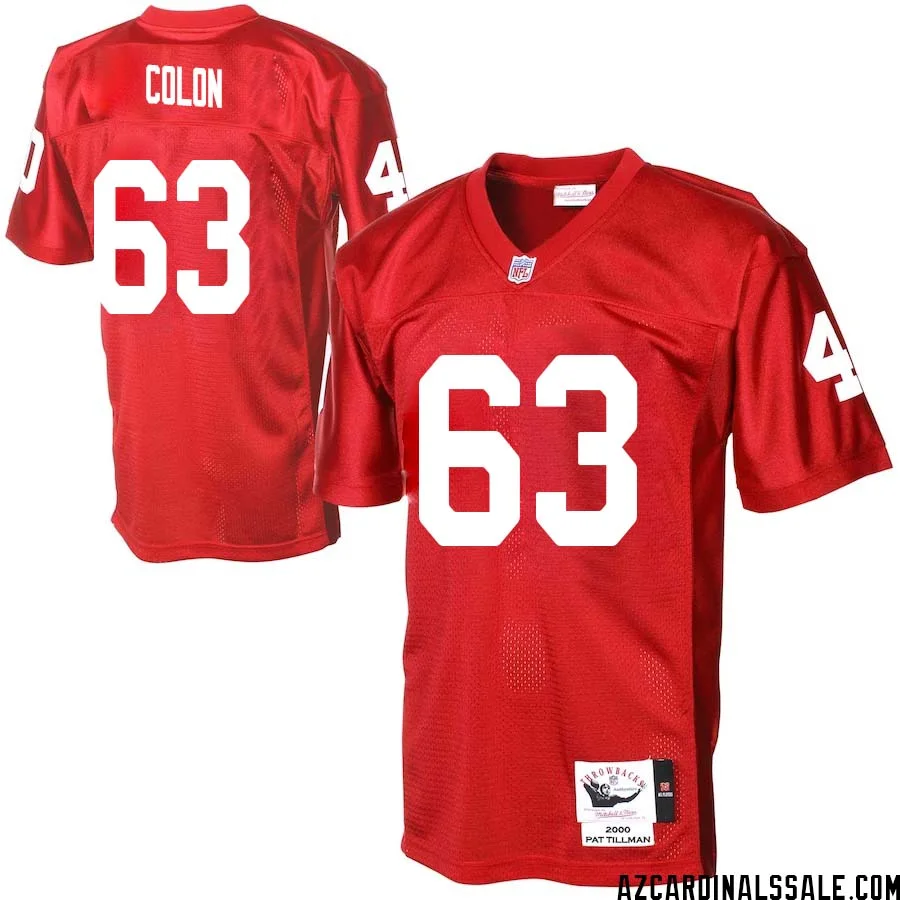 Trystan Colon No 63 Men Arizona Cardinals Mitchell Ness Cardinal Authentic Throwback Jersey 1