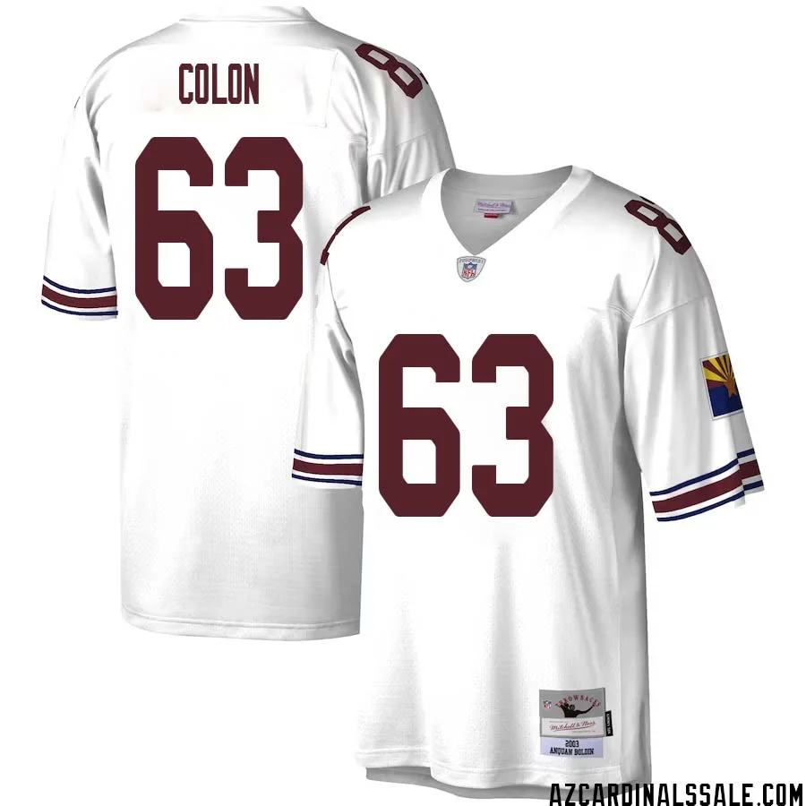 Trystan Colon No 63 Men Mitchell Ness White Arizona Cardinals Legacy Replica Jersey 1