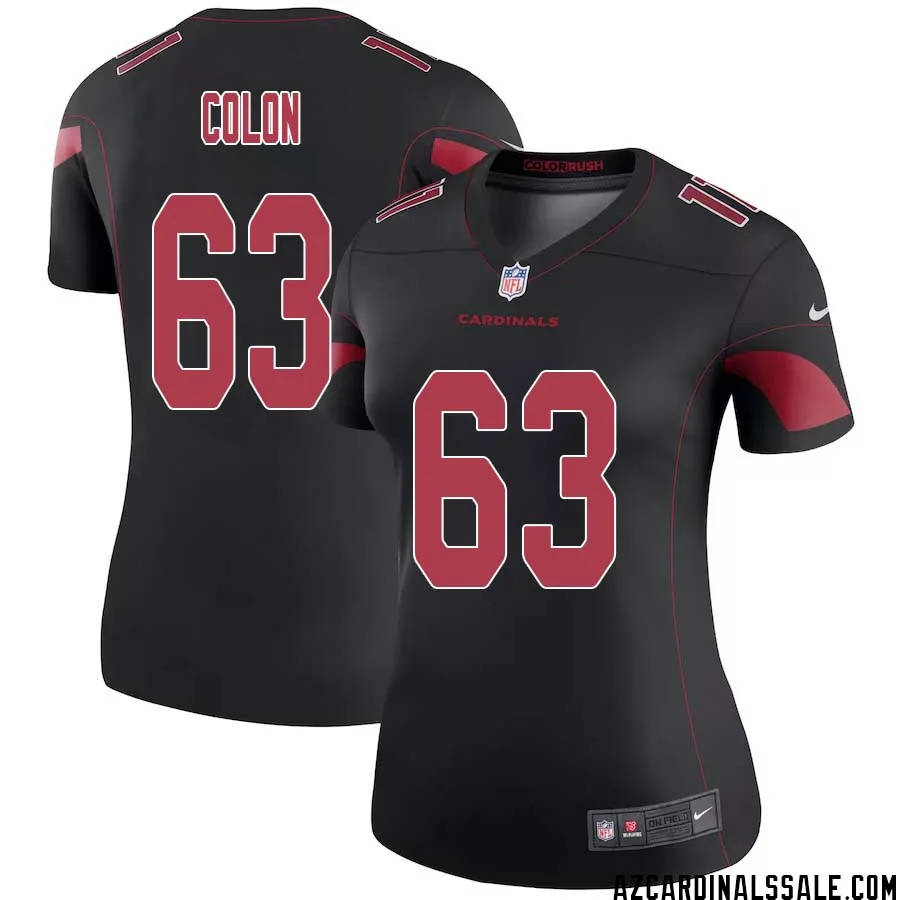 Trystan Colon No 63 Women Black Arizona Cardinals Color Rush Vapor Limited Jersey 1