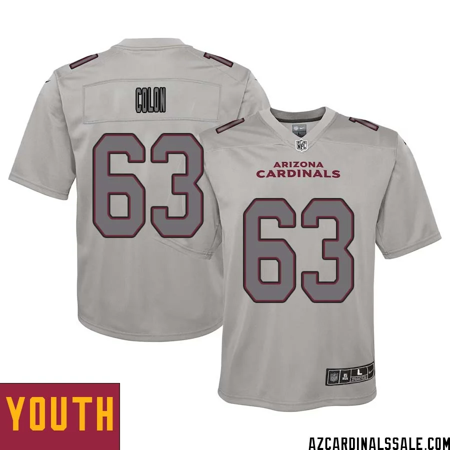 Trystan Colon No 63 Youth Arizona Cardinals Gray Atmosphere Fashion Game Jersey