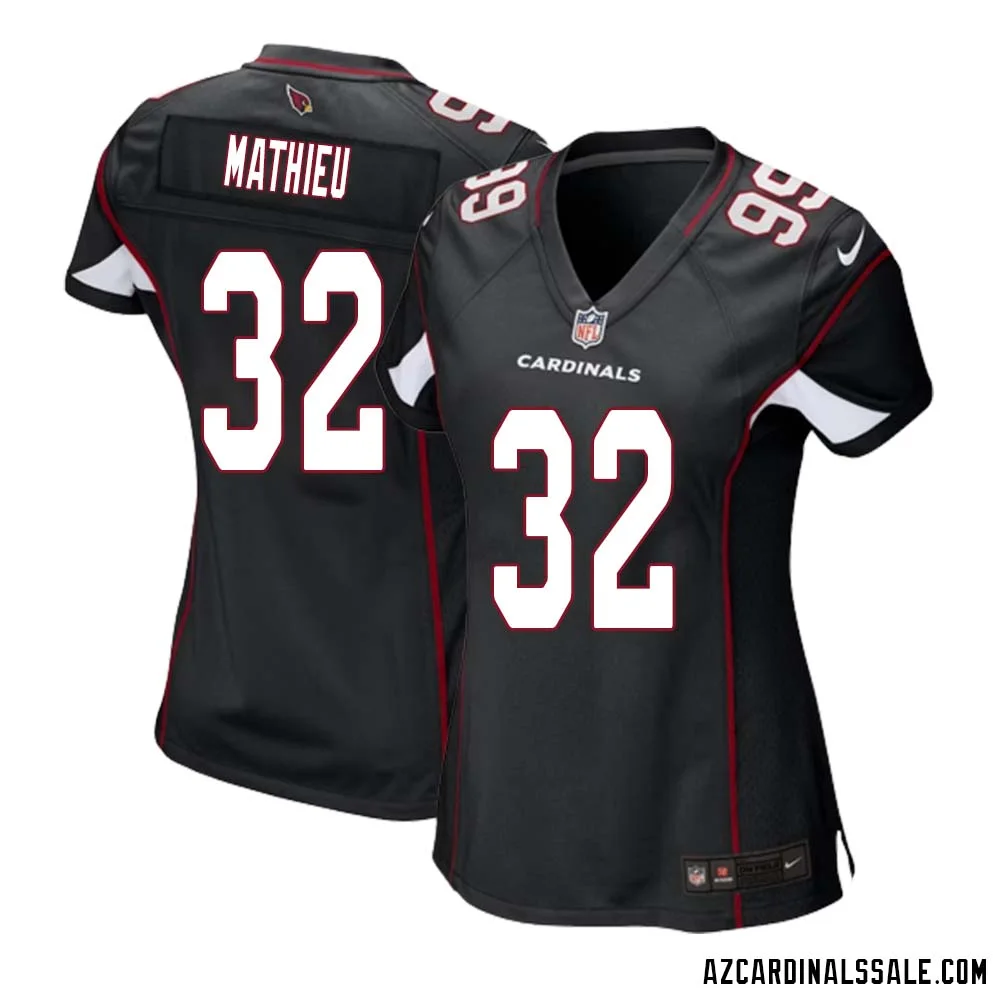 Tyrann Mathieu No 32 Arizona Cardinals Black Alternate Game Jersey Cardinal for Women 1