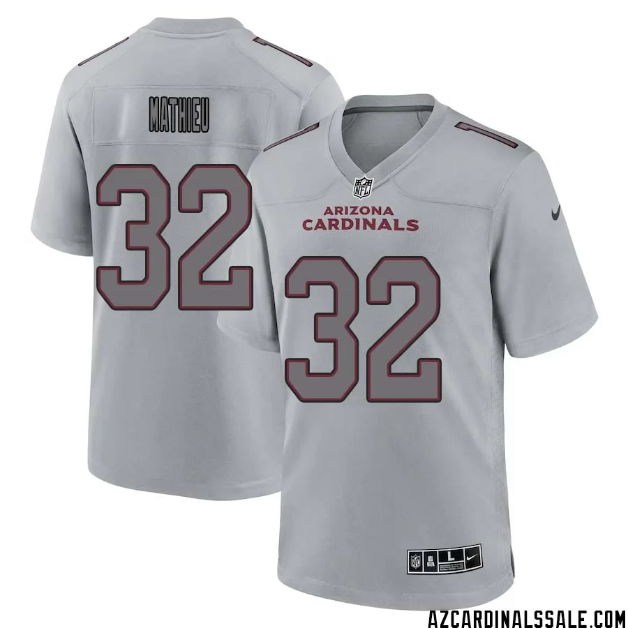 Tyrann Mathieu No 32 Men Arizona Cardinals Gray Atmosphere Fashion Game Jersey 1