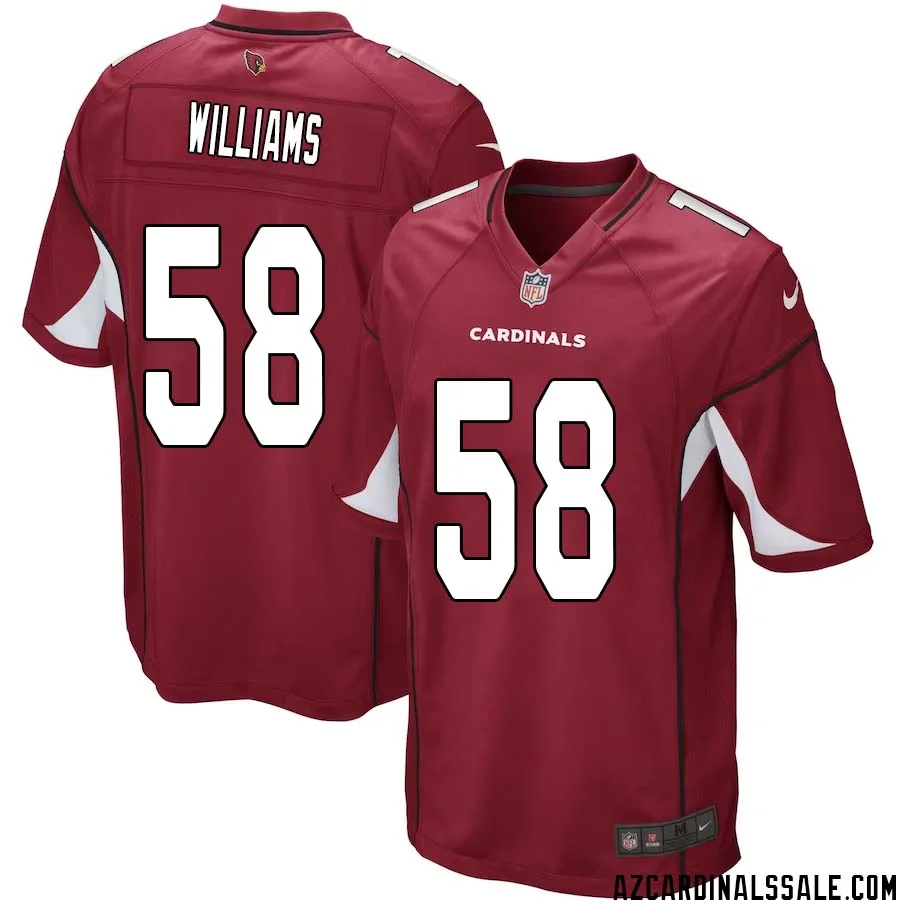 Tyreek Maddox Williams No 58 Arizona Cardinals Home Game Jersey Cardinal for Men 1