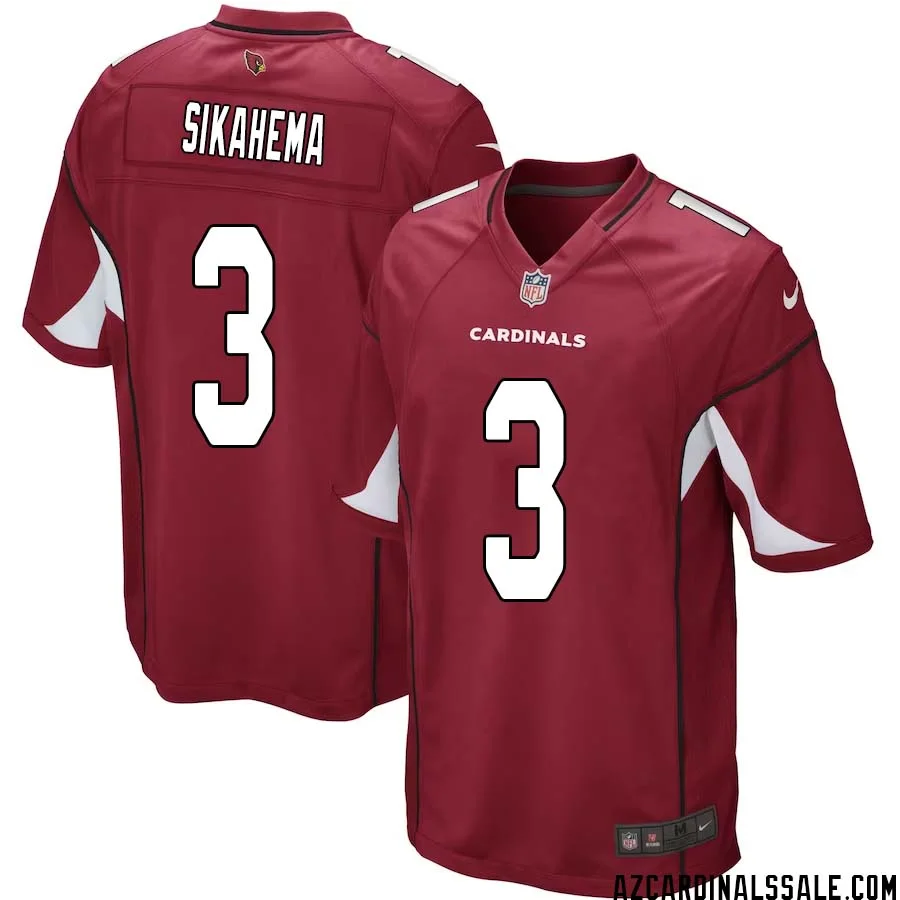 Vai Sikahema No 3 Arizona Cardinals Home Game Jersey Cardinal for Men 1