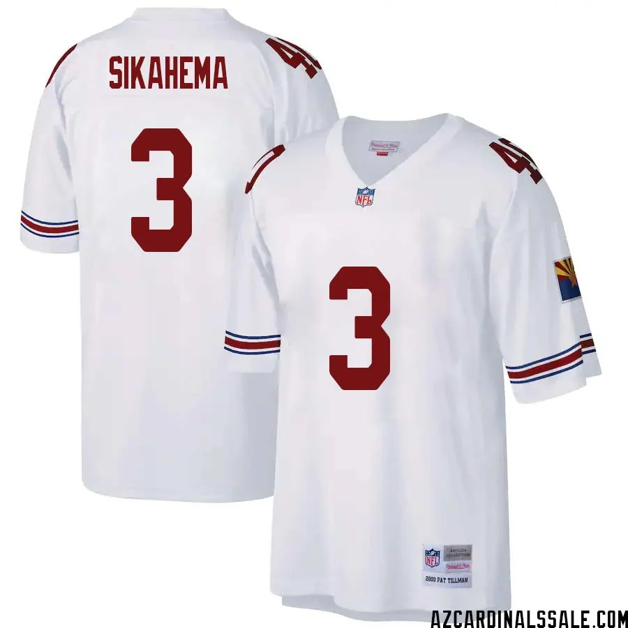 Vai Sikahema No 3 Arizona Cardinals Mitchell Ness Big Tall 2000 Retired Player Replica Jersey White 1
