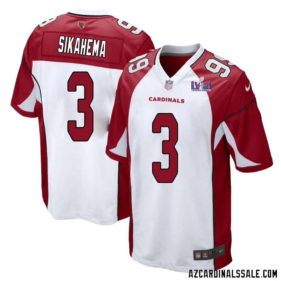 Vai Sikahema No 3 Arizona Cardinals Super Bowl LVIII Away Game Jersey Cardinal for Men 1