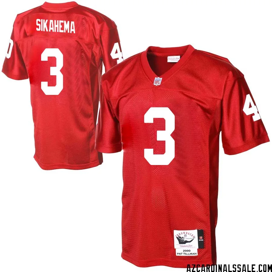 Vai Sikahema No 3 Men Arizona Cardinals Mitchell Ness Cardinal Authentic Throwback Jersey
