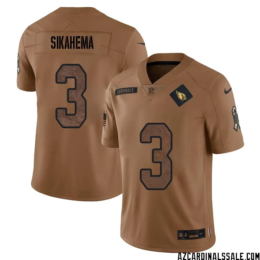 Vai Sikahema No 3 Men Brown Arizona Cardinals 2023 Salute To Service Retired Player Limited Jersey 1