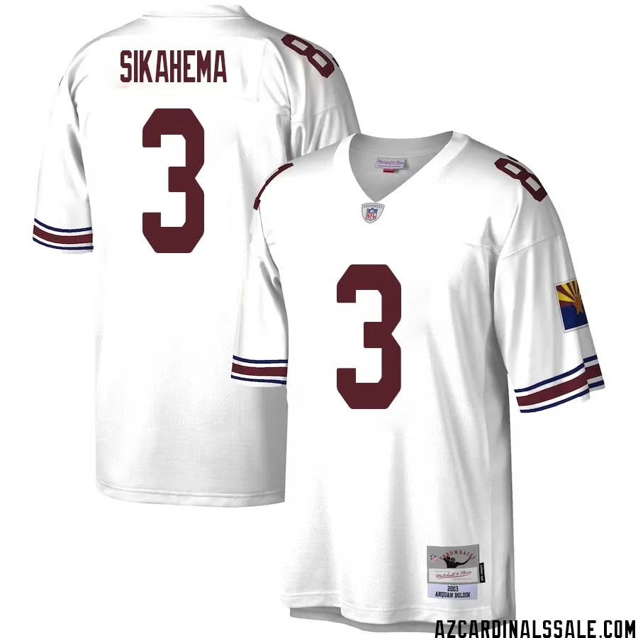 Vai Sikahema No 3 Men Mitchell Ness White Arizona Cardinals Legacy Replica Jersey 1