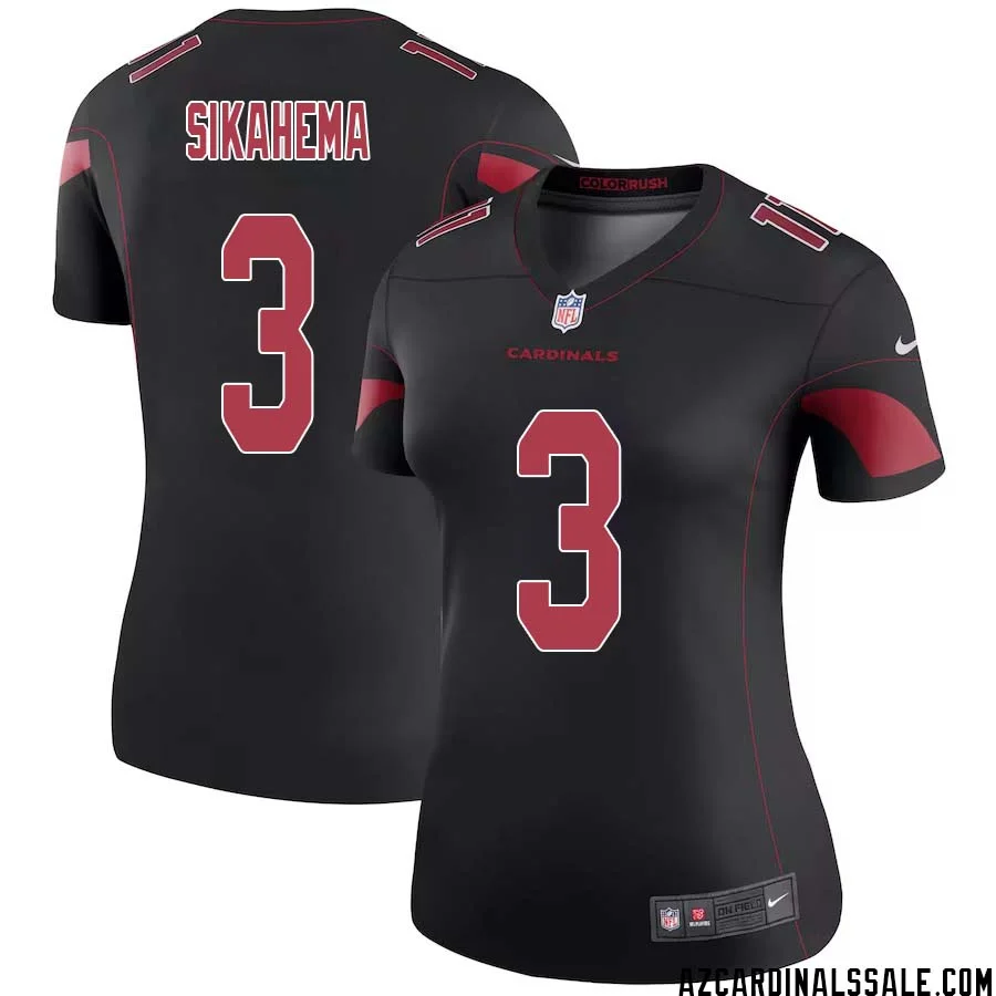Vai Sikahema No 3 Women Black Arizona Cardinals Color Rush Vapor Limited Jersey