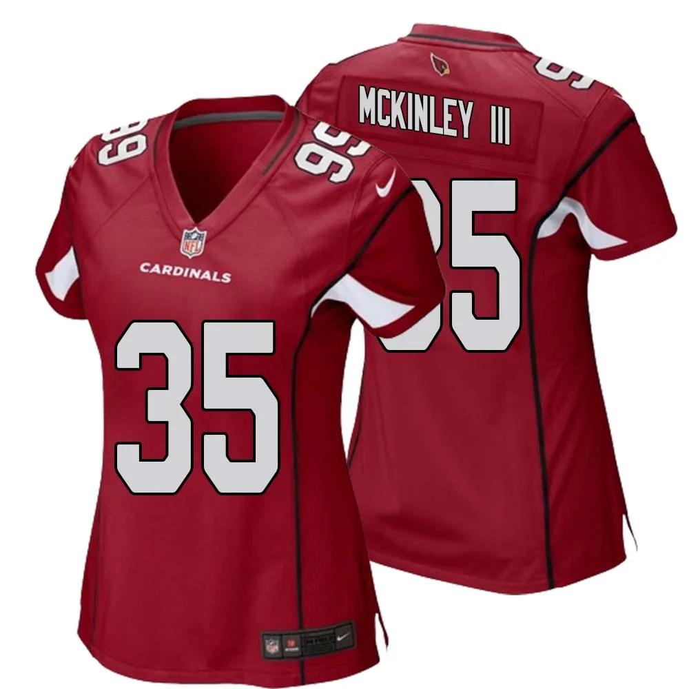 Verone McKinley III No 35 Arizona Cardinals Away Game Jersey Cardinal for Women