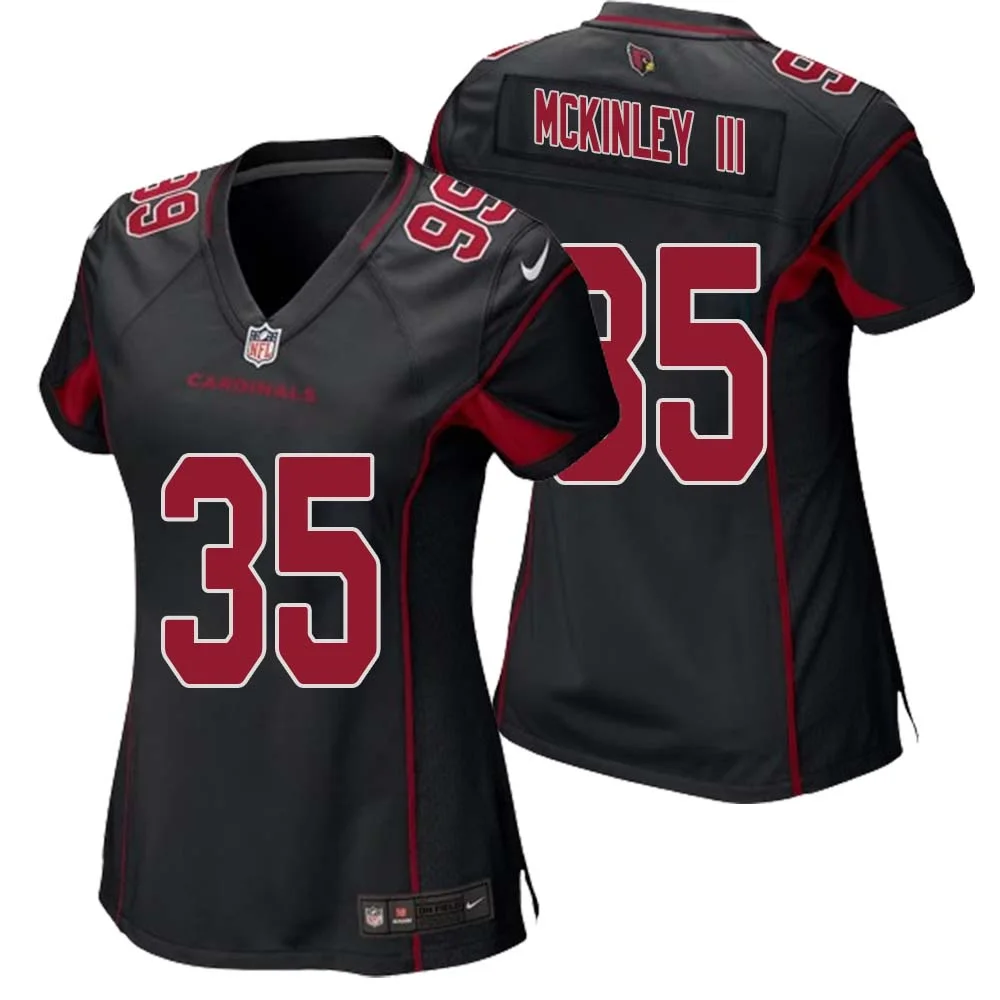 Verone McKinley III No 35 Arizona Cardinals Black Alternate Game Jersey Cardinal for Men