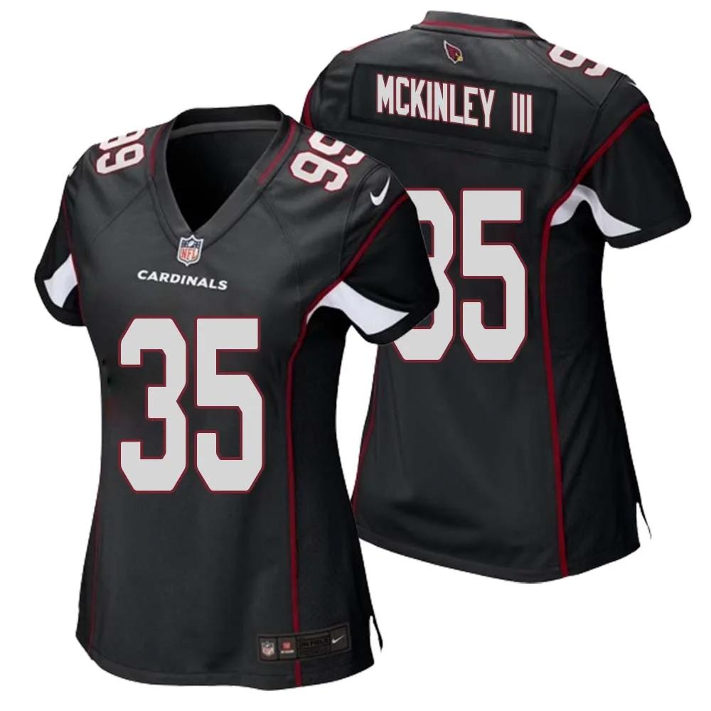 Verone McKinley III No 35 Arizona Cardinals Black Alternate Game Jersey Cardinal for Women