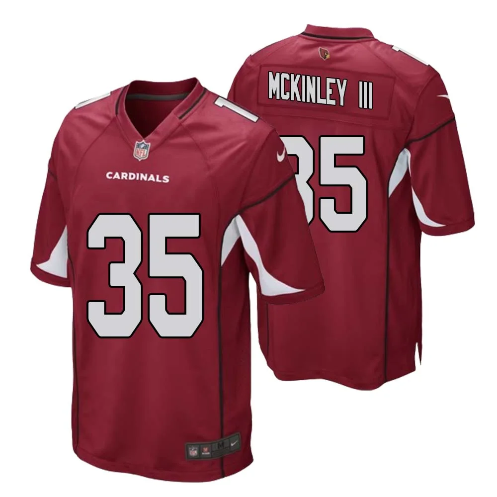 Verone McKinley III No 35 Arizona Cardinals Home Game Jersey Cardinal for Men