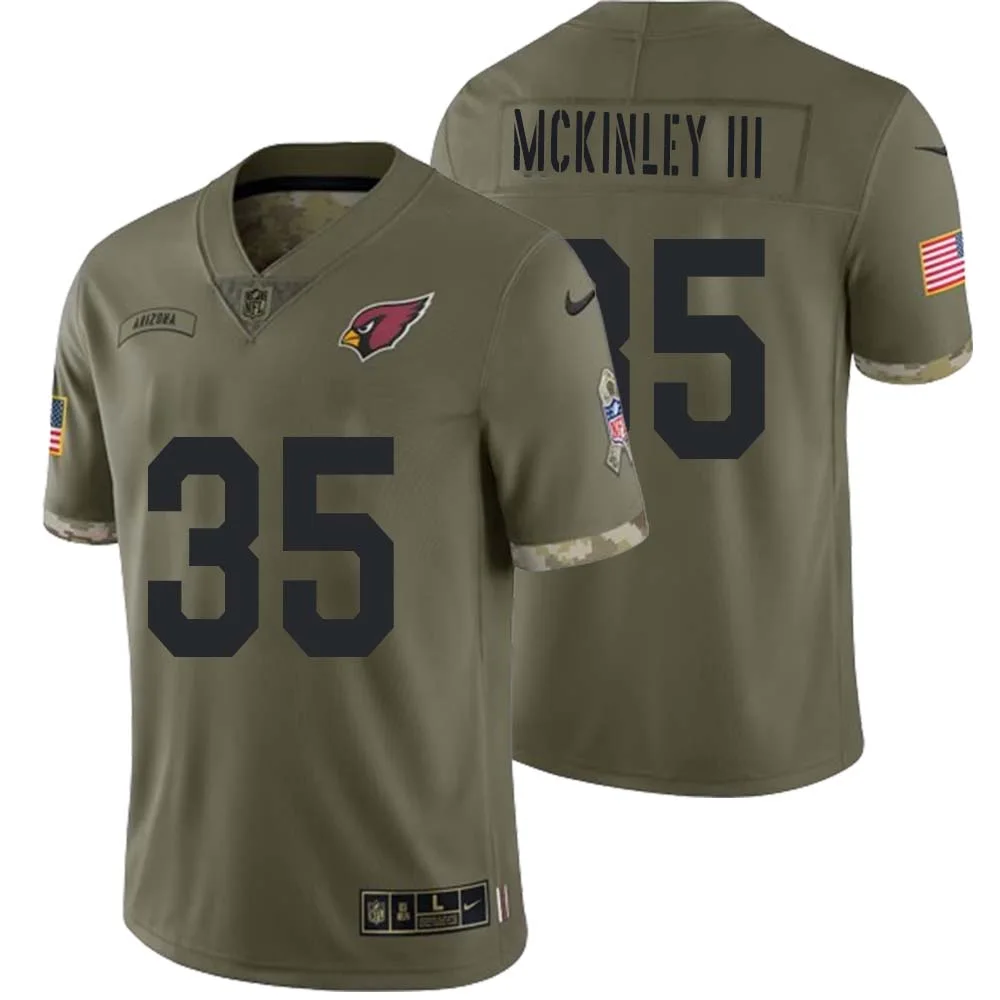 Verone McKinley III No 35 Men Arizona Cardinals Olive 2022 Salute To Service Limited Jersey