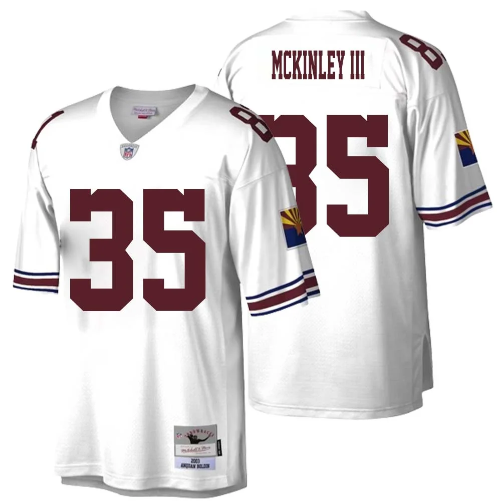 Verone McKinley III No 35 Men Mitchell Ness White Arizona Cardinals Legacy Replica Jersey
