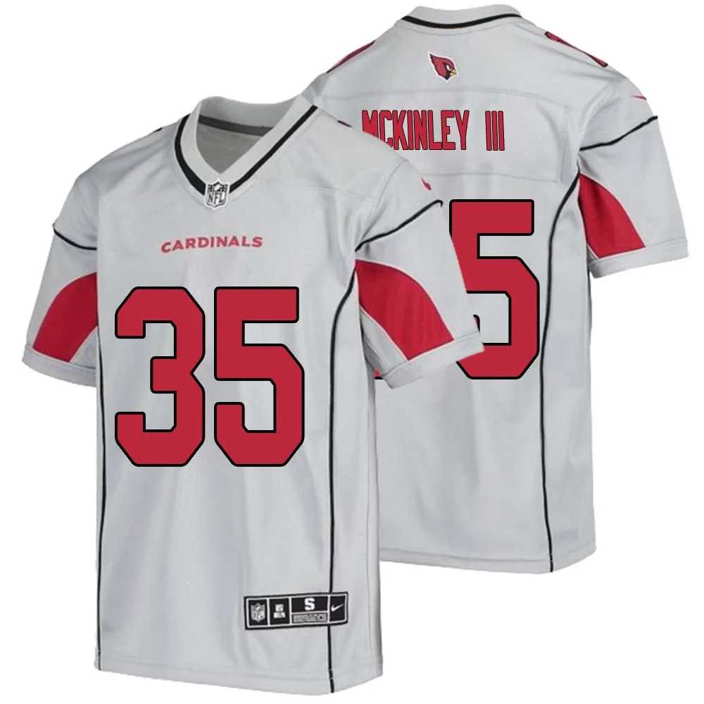 Verone McKinley III No 35 Youth Silver Arizona Cardinals Inverted Legend Jersey