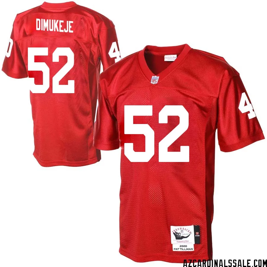 Victor Dimukeje No 52 Men Arizona Cardinals Mitchell Ness Cardinal Authentic Throwback Jersey