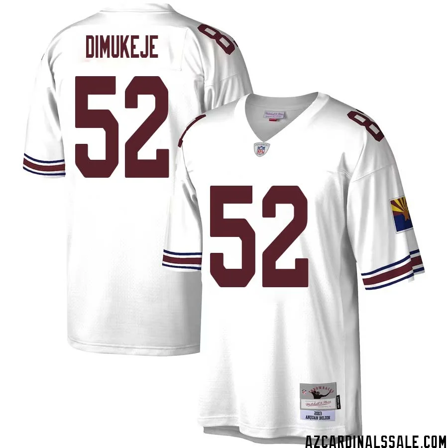 Victor Dimukeje No 52 Men Mitchell Ness White Arizona Cardinals Legacy Replica Jersey 1