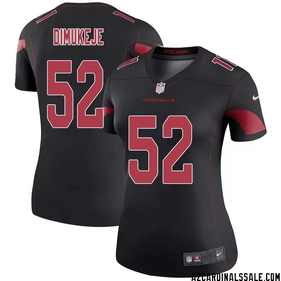 Victor Dimukeje No 52 Women Black Arizona Cardinals Color Rush Vapor Limited Jersey 1