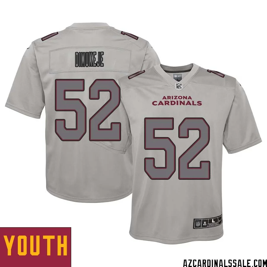 Victor Dimukeje No 52 Youth Arizona Cardinals Gray Atmosphere Fashion Game Jersey 1