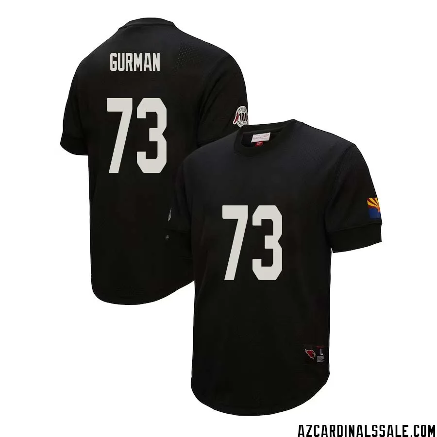 Vitaliy Gurman No 73 Arizona Cardinals Mitchell Ness Retired Player Name Number Mesh Top Black