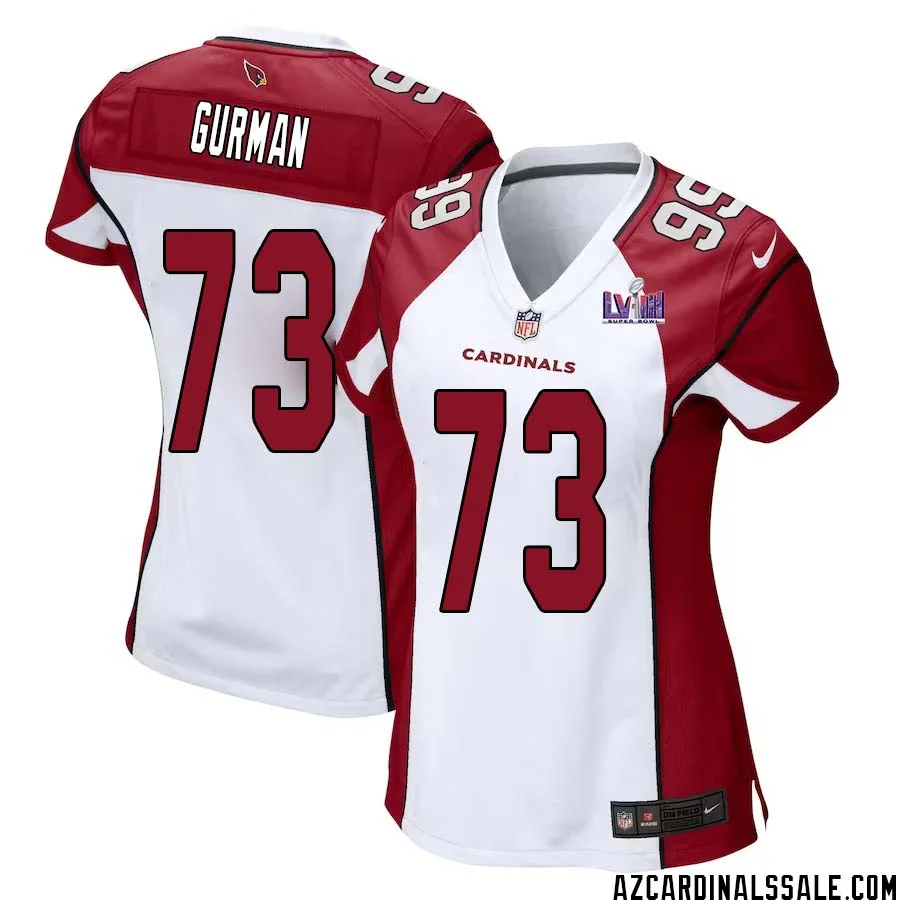 Vitaliy Gurman No 73 Arizona Cardinals Super Bowl LVIII Away Game Jersey Cardinal for Women 1