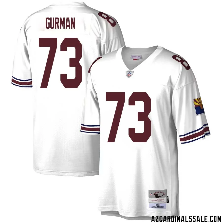 Vitaliy Gurman No 73 Men Mitchell Ness White Arizona Cardinals Legacy Replica Jersey
