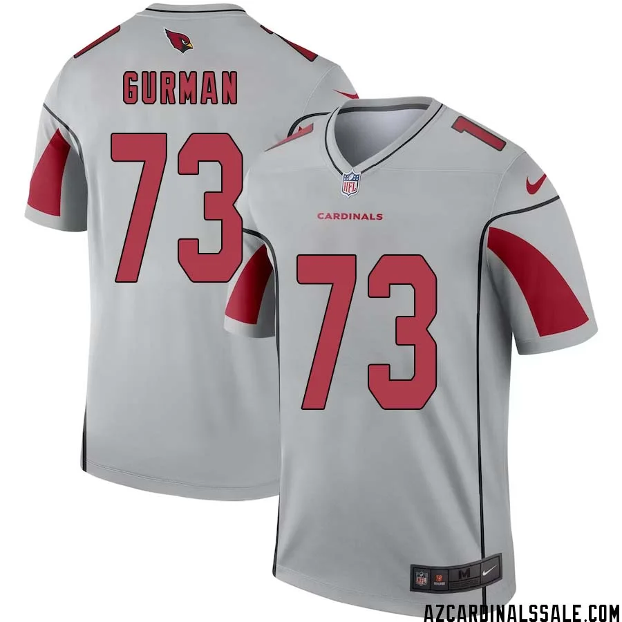 Vitaliy Gurman No 73 Men Silver Arizona Cardinals Inverted Legend Jersey