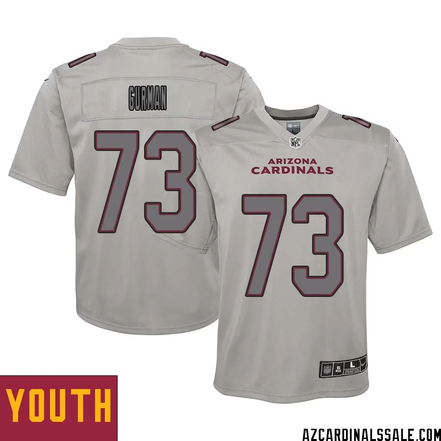 Vitaliy Gurman No 73 Youth Arizona Cardinals Gray Atmosphere Fashion Game Jersey 1